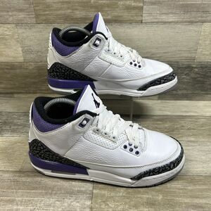Air Jordan 3 Retro GS Dark Iris Shoes Youth 6.5 White Purple Nike DM0967-105